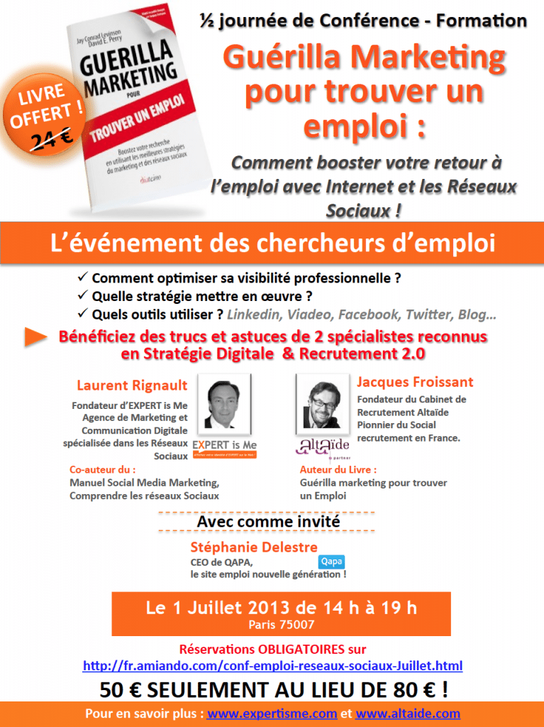 Conference Emploi Reseaux Sociaux EXPERT is ME - ALTAIDE 1 juillet