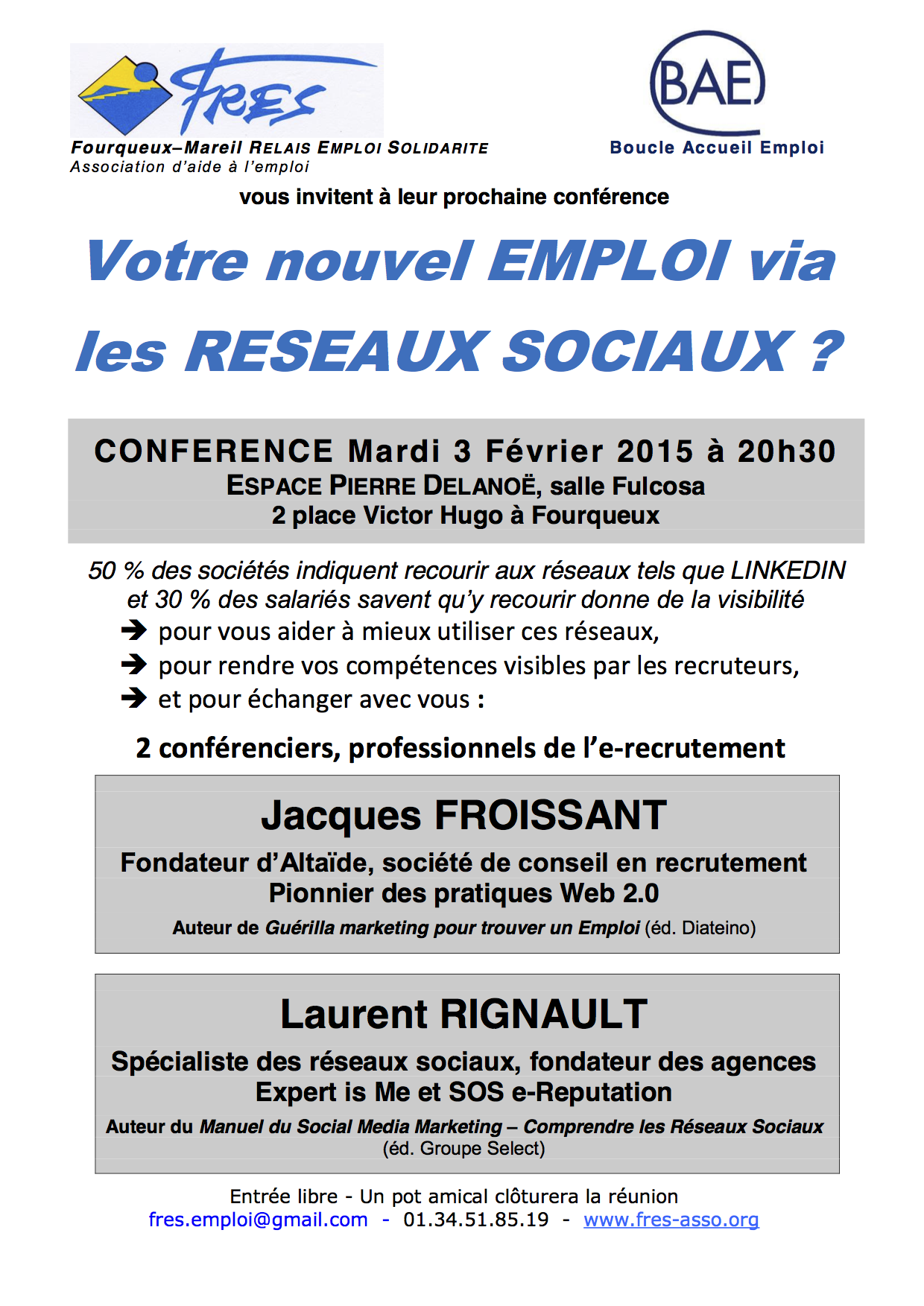 Retrouvez Laurent Rignault, CEO et fondateur d'Expertisme, à la conférence FRES sur les Réseaux sociaux 